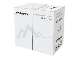 utp kabelis juodas - LANBERG LAN cable UTP cat.5e 305m black solid CU fluke - 1 nuotrauka