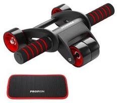 pilvo preso treniruokliai - Proiron Ab Roller Wheel Black/ Red + Mat - 1 nuotrauka