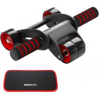 pilvo preso treniruokliai - Proiron Ab Roller Wheel Black/ Red + Mat - 2 nuotrauka