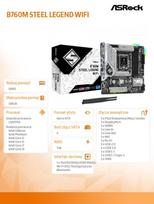 b760 - ASRock B760M Steel Legend WiFi, Micro ATX, LGA1700, DDR5 - 8 nuotrauka