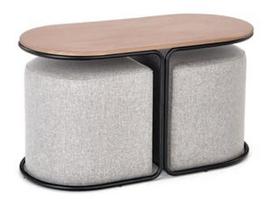 kavos staliukas pufas - Kavos staliukas Pampa, rudas/juodas, 880 mm x 430 mm x 490 mm - 1 nuotrauka