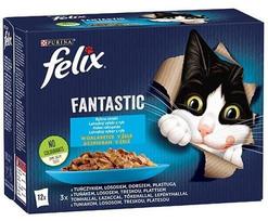 felix kaciu slapias - Felix Fantastic tuno, lašišos, menkės, plekšnės skonio, 12x85 g - 1 nuotrauka