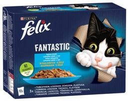 felix kaciu slapias - Felix Fantastic tuno, lašišos, menkės, plekšnės skonio, 12x85 g - 2 nuotrauka
