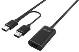 Unitek Y-277, USB female - 2 x USB male, juoda, 5 m