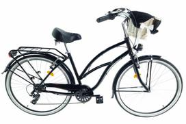Moteriškas dviratis Crusier Davi Bianca, aliuminio rėmas, 160-185 cm, 28", juodas