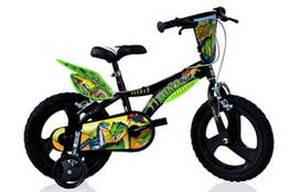 dviracio dinama - Vaikiškas dviratis Dino Bikes, juodas/žalias, 16" - 1 nuotrauka