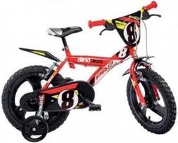 dviracio dinama - Vaikiškas dviratis Dino Bikes Pro Cross, baltas/juodas/raudonas, 14" - 1 nuotrauka