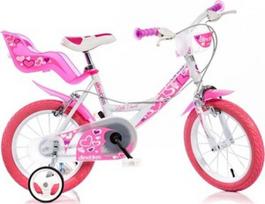 Vaikiškas dviratis Dino Bikes Little Heart, baltas/rožinis, 16"