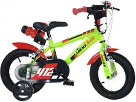 Vaikiškas dviratis Dino Bikes 412, raudonas/žalias, 9" (21.59 cm), 12"