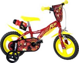 Vaikiškas dviratis Dino Bikes Flash, raudonas/geltonas, 9" (21.59 cm), 12"