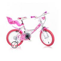 dviratukai vaikams - Vaikiškas dviratis Dino Bikes, baltas/rožinis, 14" - 1 nuotrauka