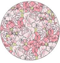 Kilimas Conceptum Hypnose Rosa 882CHL1882, žalias/rožinis, 100 cm x 100 cm