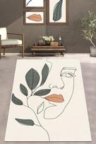 Kilimas Conceptum Hypnose Face Solution 286CHL5953, žalias/kreminės spalvos, 100 cm x 80 cm