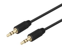 DELTACO audio kabelis, 3.5mm, paauksuotos jungtys, 3m, juodasAukštos kokybės garso kabelis su paau