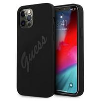 telefonas iphone pro max 12 - Guess "GUHCP12LLSVSBK Script Vintage Silicone Case iPhone 12 Pro Max" Black - 1 nuotrauka