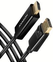 kabelis hdmi hdmi 1.8 -  Axagon DisplayPort to HDMI RVD-HI14C2, juoda, 1.8 m - 1 nuotrauka