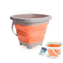 smelio kibirelis - WOOPIE sulankstomas kvadratinis oranžinis kibiras - 1 nuotrauka