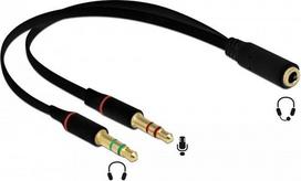 laidas 3.5mm 4pin 3.5mm - DeLOCK 1x3,5 Klink.b> 2x3,5 3pin Klink.s - headset adapter - 1 nuotrauka