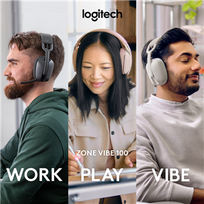 logitech ausin - Logitech Zone Vibe 100 White (Balta) - 2 nuotrauka