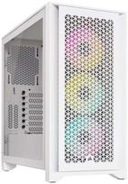 tempered glass pc case - Corsair iCUE 4000D RGB Airflow White (Baltas) - 1 nuotrauka