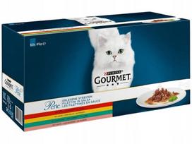 purina gourmet - Purina su jautiena, vištiena, triušiena ir lašiša, 60 x 85 g - 1 nuotrauka