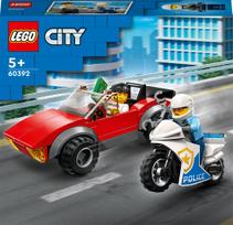 lego motociklas - LEGO City Policijos motociklo ir automobilio gaudynės 60392 - 1 nuotrauka