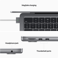 air macbook - Apple MacBook Air 13.6" Liquid Retina M2 8-core CPU 8-core GPU/8GB/256GB/Space Grey (Pilkas) - 4 nuotrauka