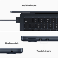 macbook air m2 - Apple MacBook Air 13.6" Retina M2 8GB 256GB SSD EN Midnight MLY33ZE/ A - 4 nuotrauka