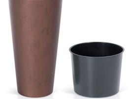  Plastikinis lauko vazonas TUBUS SLIM, vazono skersmuo 15 cm.