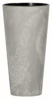 Plastikinis vazonas TUBUS SLIM BETON, su įdėklu, pilkos sp., 30 x 57 cm