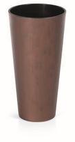 Plastikinis vazonas TUBUS SLIM CORTEN, su įdėklu, vario sp., 40 x 76 cm