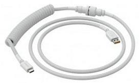 usb type c laidas 2 m -  PC Gaming Race GLO-CBL-COIL-WHITE 0810069970356, balta, 1.37 m - 1 nuotrauka