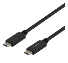 ikrovimo kabelis type 2 - DELTACO USB 2.0 USB-C - USB-C kabelis, 3 m, sertifikuotas USB-IF, 480 Mbit / s, juodas USB-C - USB-C - 1 nuotrauka