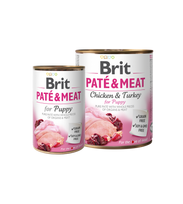 brit konservai sunims 400g - BRIT CARE Dog su vištiena ir kalakutiena Pate&Meat for Puppy 400g - 2 nuotrauka