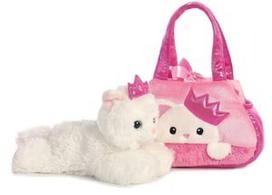 Aurora Princess Cat In Bag, baltas/rožinis, 20 cm