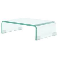 vidaXL TV stovas/monitoriaus pakyla, skaidrus stiklas, 40x25x11 cm