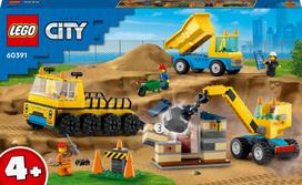 LEGO City Statybiniai sunkvežimiai ir kranas su griaunamuoju rutuliu 60391