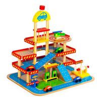 medine trasa -  EcoToys Large Wooden Garage 10079036 - 1 nuotrauka