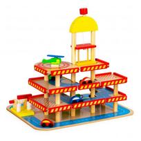 medine trasa -  EcoToys Large Wooden Garage 10079036 - 3 nuotrauka