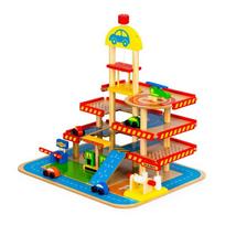 medine trasa -  EcoToys Large Wooden Garage 10079036 - 4 nuotrauka
