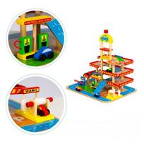 medine trasa -  EcoToys Large Wooden Garage 10079036 - 5 nuotrauka