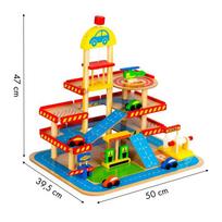 medine trasa -  EcoToys Large Wooden Garage 10079036 - 6 nuotrauka