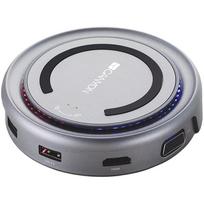 CANYON DS-7 Multiport Docking Station with 5 port, with wireless charger 10W, 2*Type C 1*HDMI 1*VGA 