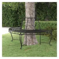 lauko suoliukai - Pusapvalis suoliukas aplink medį, juodas, 160cm, plienas - 1 nuotrauka