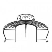 lauko suoliukai - Pusapvalis suoliukas aplink medį, juodas, 160cm, plienas - 5 nuotrauka