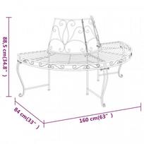 lauko suoliukai - Pusapvalis suoliukas aplink medį, juodas, 160cm, plienas - 6 nuotrauka