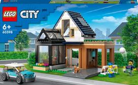 lego automobilis - LEGO City Šeimos namas ir elektrinis automobilis 60398 - 1 nuotrauka