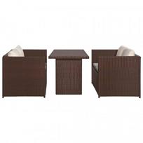lauko baldai 4 vietu - Lauko baldų komplektas VLX Bistro Set 43914, baltas/rudas, 4 vietų - 2 nuotrauka