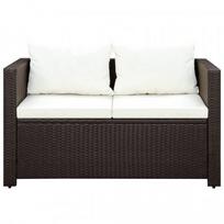 lauko baldai 4 vietu - Lauko baldų komplektas VLX Bistro Set 43914, baltas/rudas, 4 vietų - 3 nuotrauka