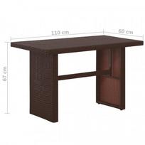 lauko baldai 4 vietu - Lauko baldų komplektas VLX Bistro Set 43914, baltas/rudas, 4 vietų - 6 nuotrauka